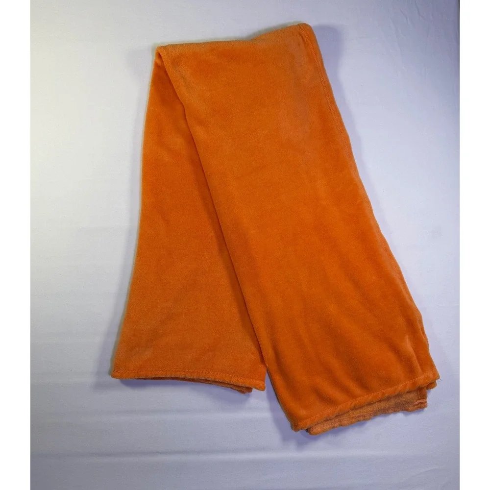 Solid Orange Plush Fleece Throw Blanket Soft Cozy Warm Bed Sofa Wrap 64x49